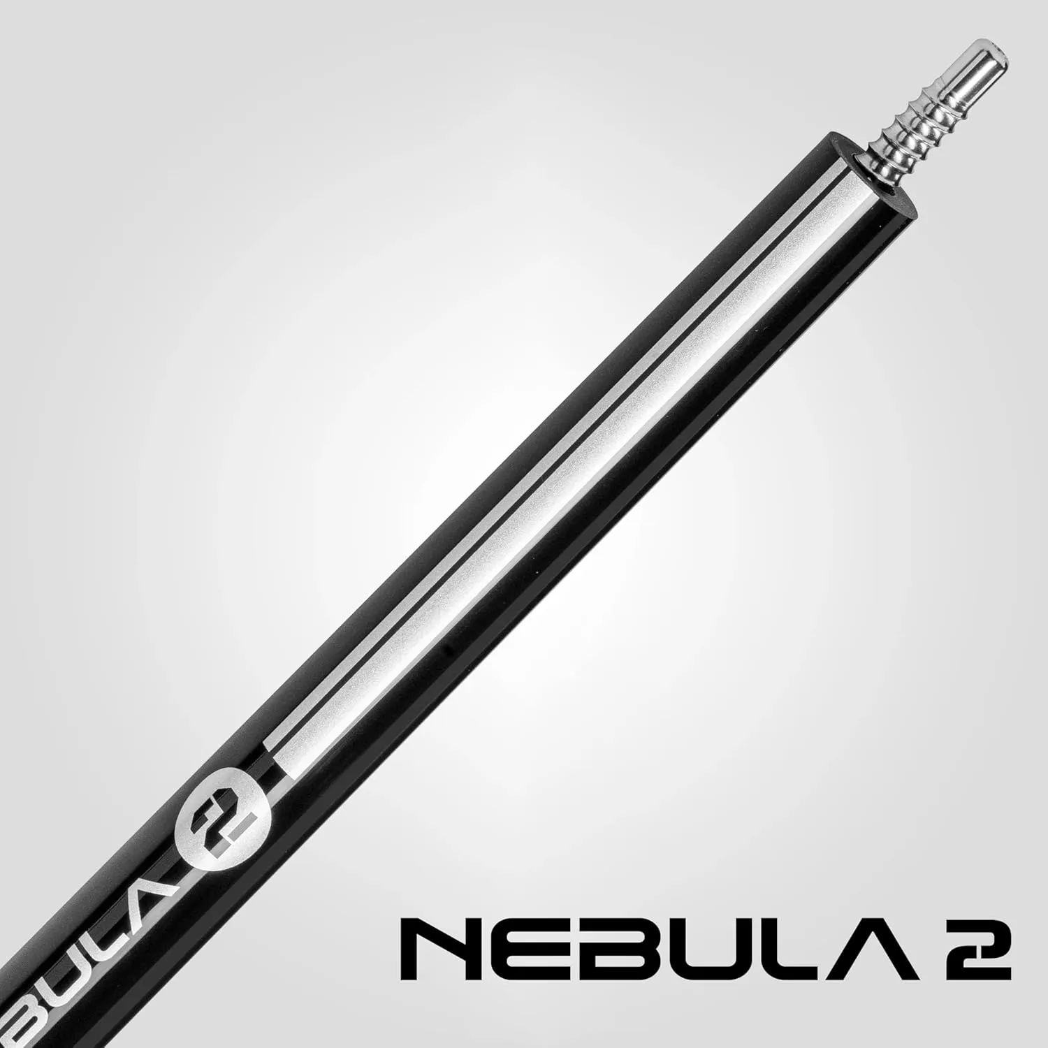 RHINO Nebula 2 Pool Cue - 100% Carbon Fiber Shaft & Composite Butt. Time Crystal Tip, Pro Taper Design, 12.4 mm,12.8 mm. 3/8-8 Joint, 3D Friction Grip. Low Deflection Pool Cue