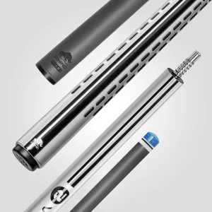RHINO Nebula 2 Pool Cue - 100% Carbon Fiber Shaft & Composite Butt. Time Crystal Tip, Pro Taper Design, 12.4 mm,12.8 mm. 3/8-8 Joint, 3D Friction Grip. Low Deflection Pool Cue
