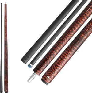 RHINO Retro Pool Cue - Cocobolo, Bocote, Ebony, Snakewood, Thuya - 3/8-8 Joint - 12.5 mm Tip Diameter