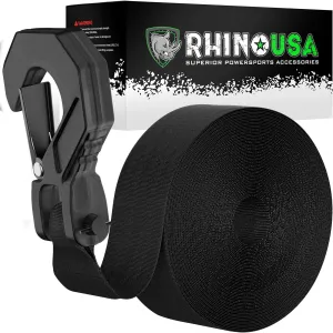 Rhino USA Boat Winch Strap with Hook (2" x 20') - 10,000lb Break Strength - Ultimate Replacement Boat Trailer Winch Straps with Safety Hook - Compatible with Pontoon, Jet Ski, Fishing Boat & More!