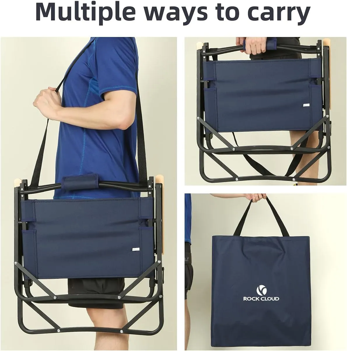 ROCK CLOUD Portable Folding Camping Chair Low Beach Chairs for Camp Lawn Hiking Sports Hunting