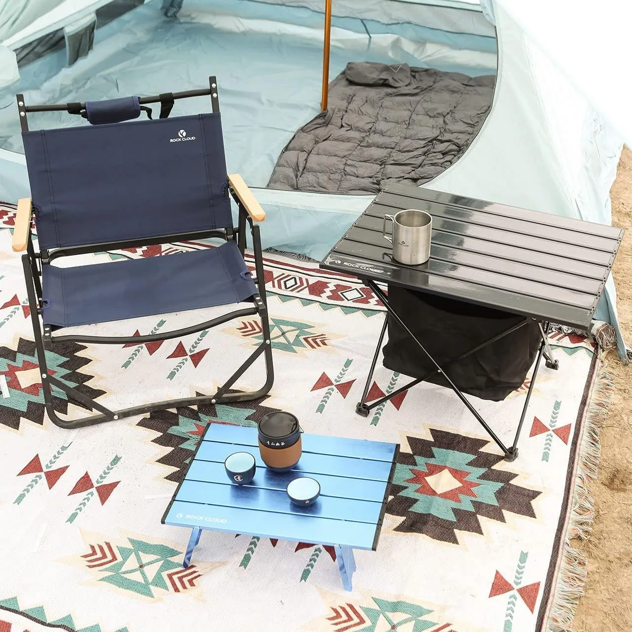 ROCK CLOUD Portable Folding Camping Chair Low Beach Chairs for Camp Lawn Hiking Sports Hunting