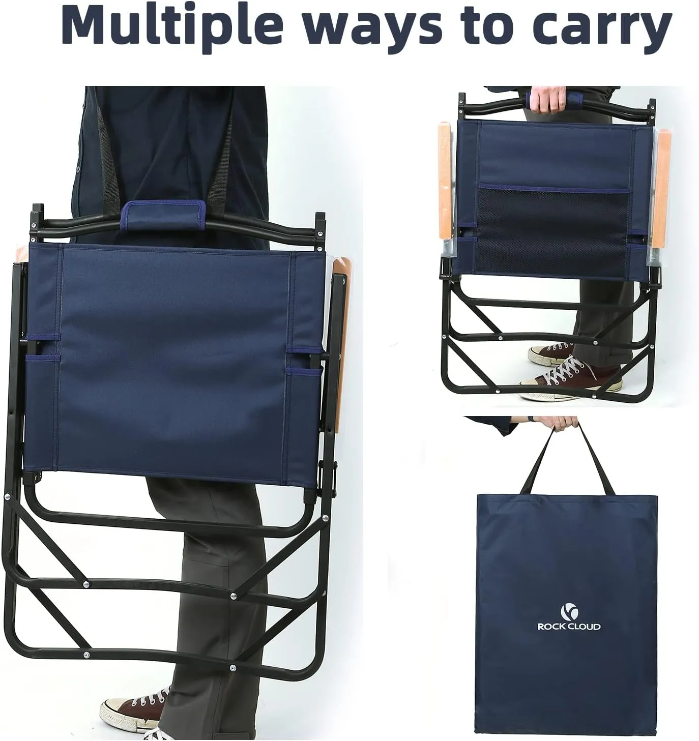 ROCK CLOUD Portable Folding Camping Chair Low Beach Chairs for Camp Lawn Hiking Sports Hunting
