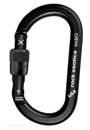 Rock Exotica rockO Screw-Lock   Carabiner -  24Kn - BLACK