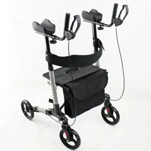 Rollator Walker and Transit Chair 2 in 1 - Folding Rollator Walker for Seniors & Adults, Height Adjustable Rolling Mobility Aid