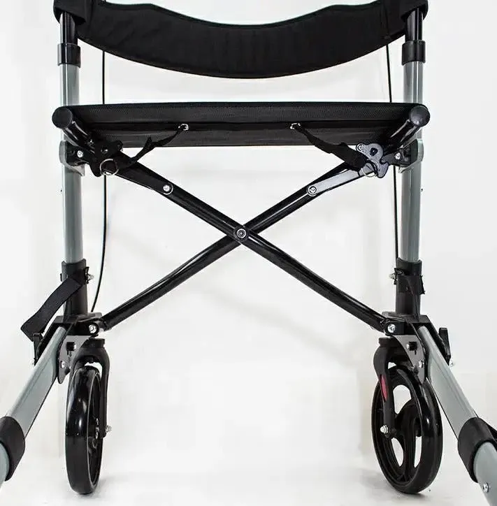 Rollator Walker and Transit Chair 2 in 1 - Folding Rollator Walker for Seniors & Adults, Height Adjustable Rolling Mobility Aid