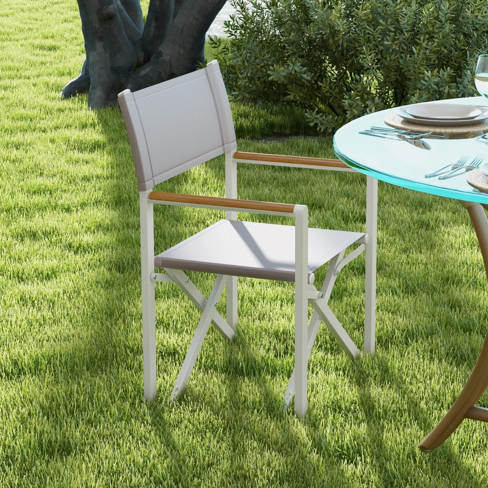 Rootz Camping Chair - Folding Chair - Beach Chair - Breathable - Lightweight Aluminum - 56L x 50B x 86H cm