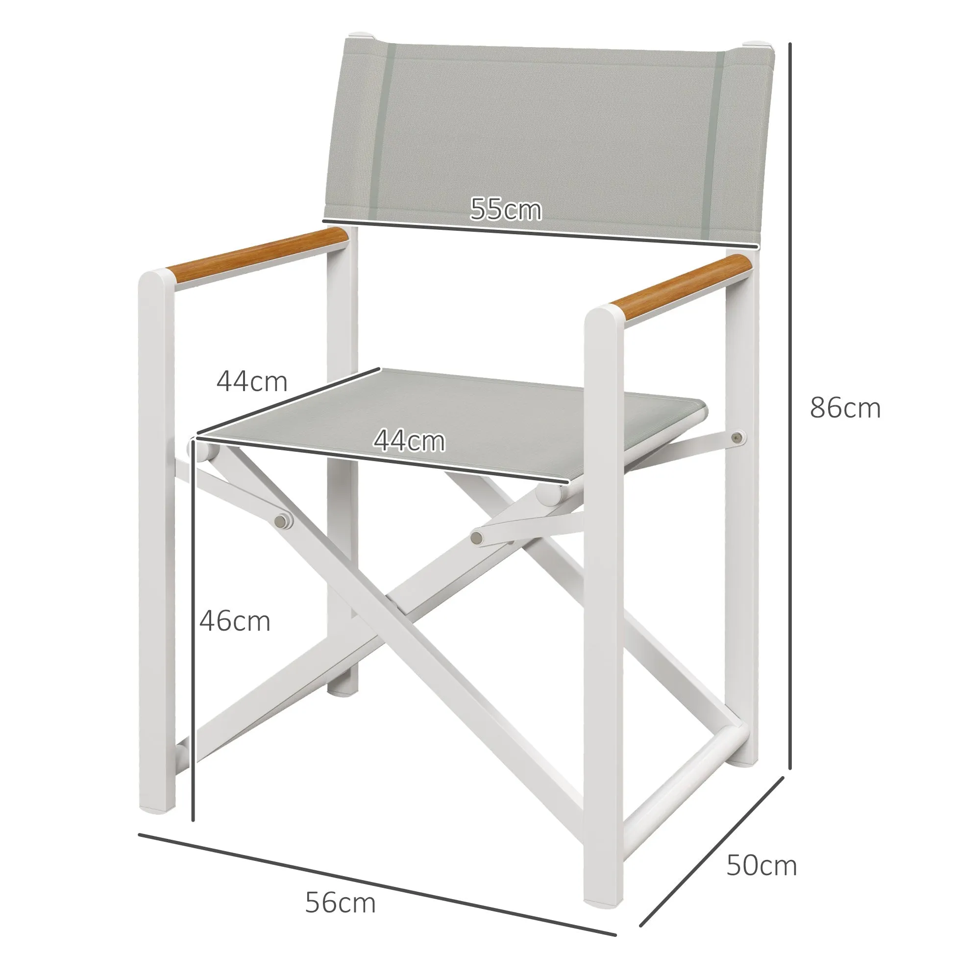 Rootz Camping Chair - Folding Chair - Beach Chair - Breathable - Lightweight Aluminum - 56L x 50B x 86H cm