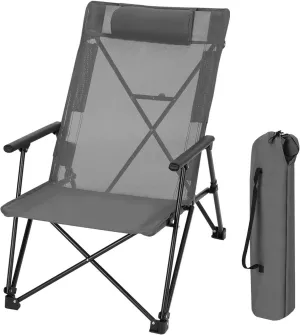 Rootz High Back Camping Chair - Fishing Chair - Outdoor Chair - Coated Polyester Material - 60cm x 85cm x 81cm