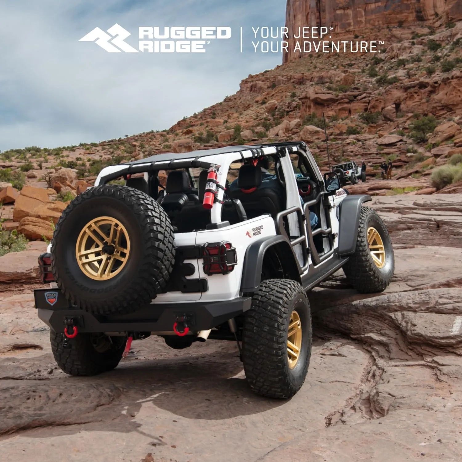 Rugged Ridge Spartan Bumper, Rear for Jeep Wrangler JL | Full-Width, Steel, Black | 11548.51 | Fits 2018-2025 Jeep Wrangler JL