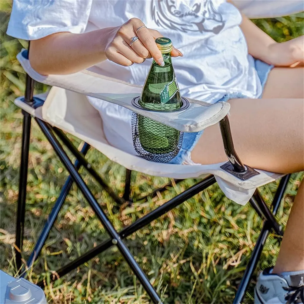 RUVOO Camping Chair Folding Chairs Lawn Chairs Outdoor Folding Chair with Armrests Ultra Light Portable Camping Chair Back Recliner Leisure Chair Fishing Stool Folding Chair Camp Chair Moon Chair