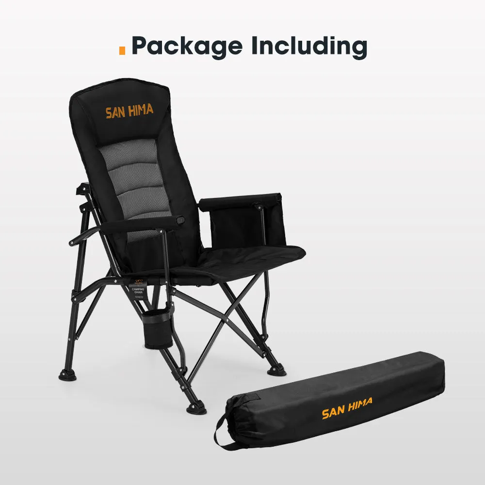 San Hima Luxury Folding Camping Chair Outdoor Portable Thick Padding With Storage Bag
