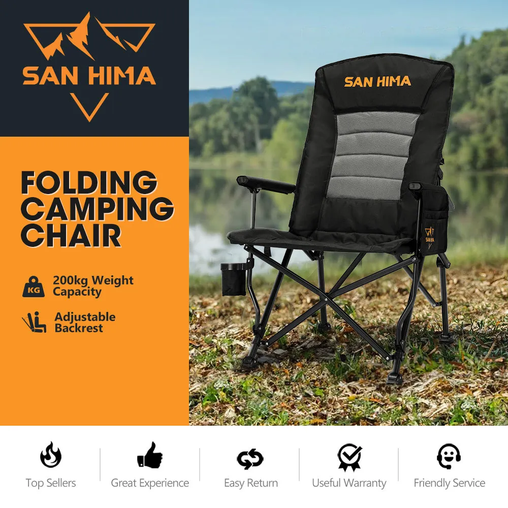 San Hima Luxury Folding Camping Chair Outdoor Portable Thick Padding With Storage Bag