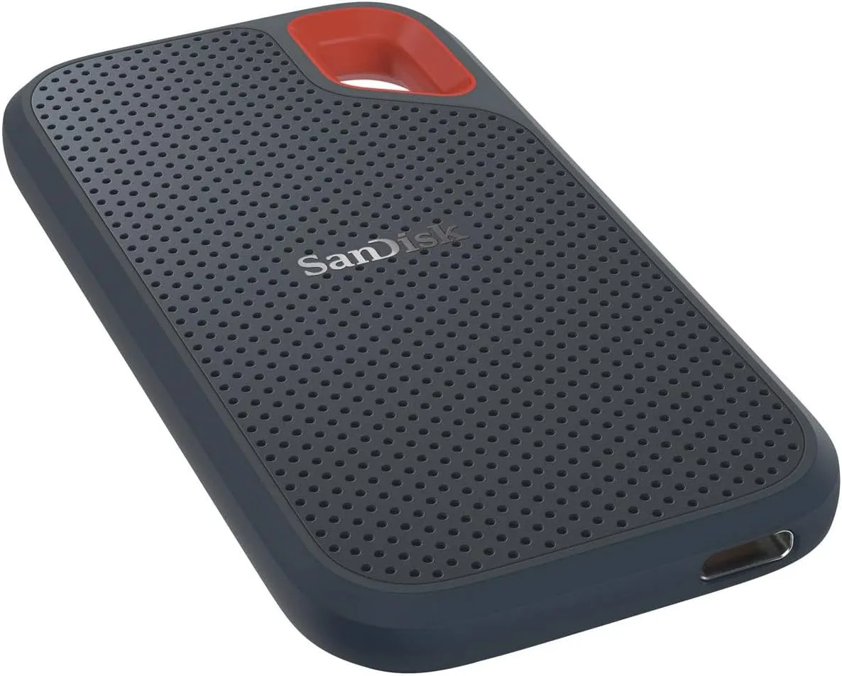 SanDisk Extreme Portable 2TB USB 3.2 Gen 2 Type-C External SSD V2, Black, Bundle with HD-2 Drive Case