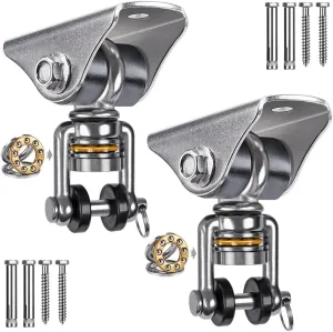 SELEWARE Anti-Squeaking Swing Hanger Stainless Steel Swing Hook Bearing Inside Free Swivel Ceiling Mount Bracket for Hammock Chair Toddler Swing Yoga Swing Punching Bag 2 Pack