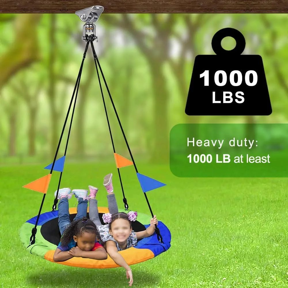 SELEWARE Anti-Squeaking Swing Hanger Stainless Steel Swing Hook Bearing Inside Free Swivel Ceiling Mount Bracket for Hammock Chair Toddler Swing Yoga Swing Punching Bag