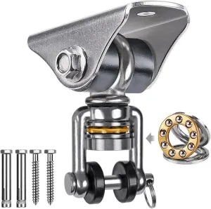 SELEWARE Anti-Squeaking Swing Hanger Stainless Steel Swing Hook Bearing Inside Free Swivel Ceiling Mount Bracket for Hammock Chair Toddler Swing Yoga Swing Punching Bag