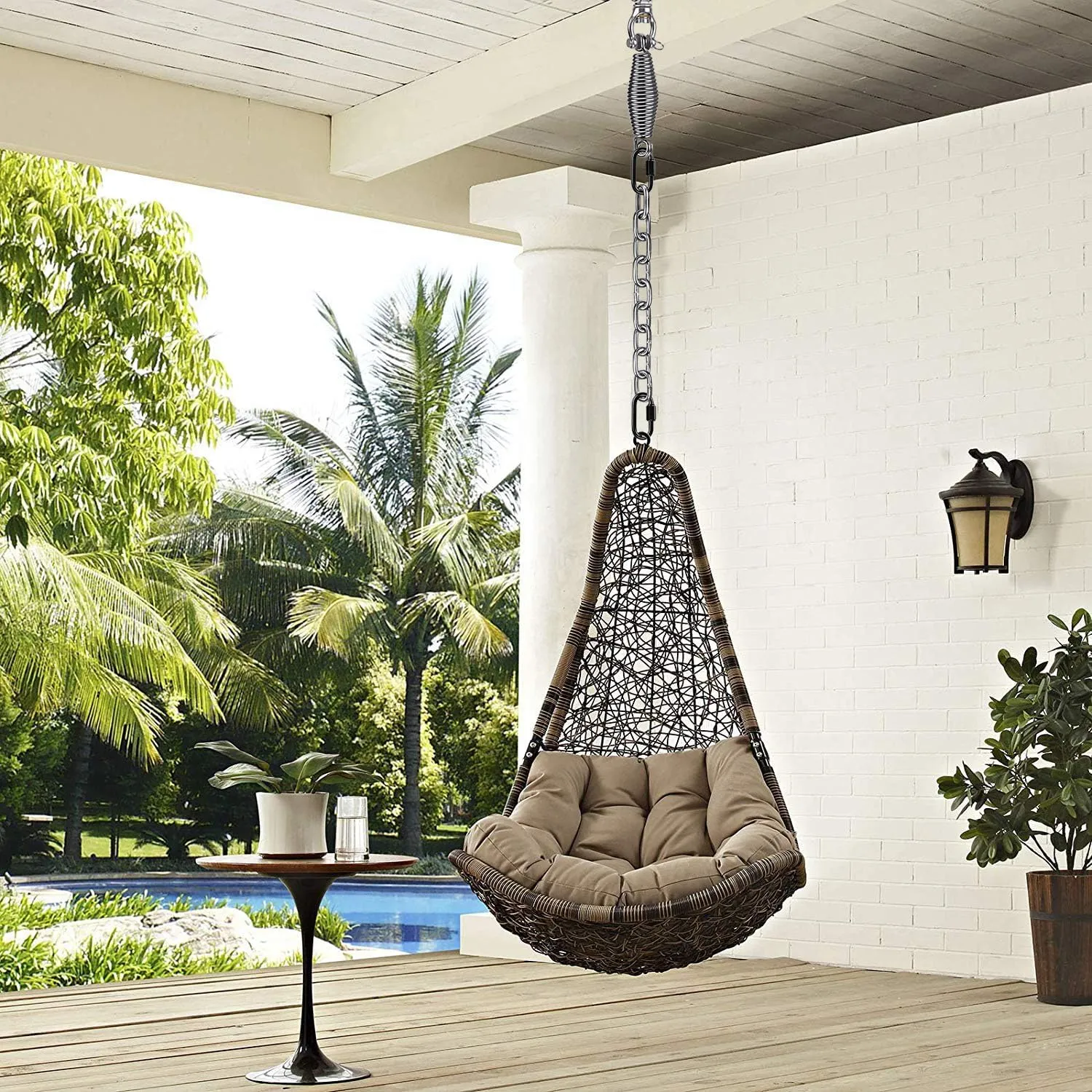SELEWARE Hammock Chair Hanging Kit, Stainless Steel Bearing Swing Hanger with Heavy Duty Spring and Chain, Ceiling Mount for Hanging Indoor Outdoor Swing, Hammock Chair, Heavy Punching Bags