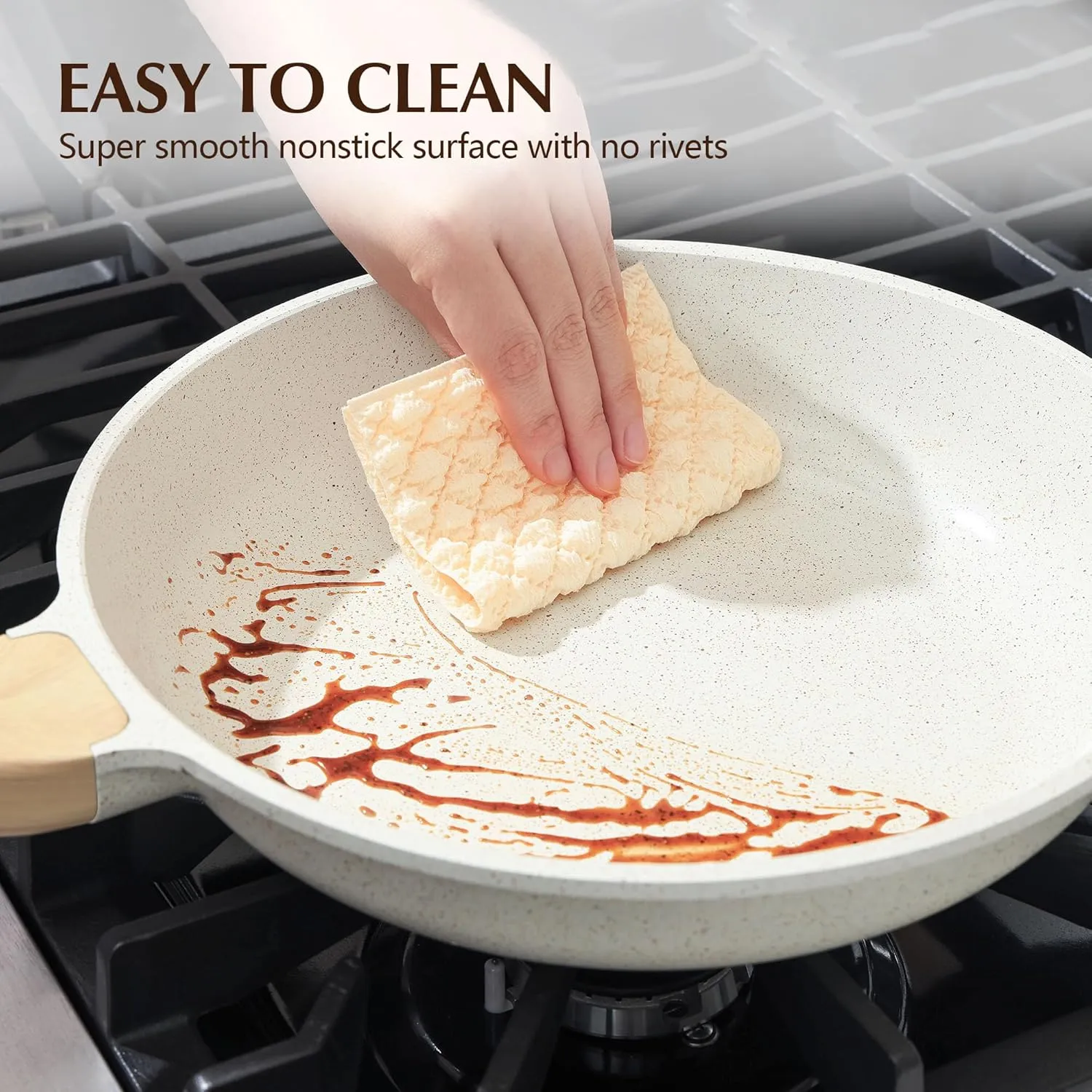 SENSARTE Nonstick Ceramic Frying Pan Skillet with Lid, 10 Inch Omelet Pan, Healthy Non Toxic Chef Pan, Induction Compatible Egg Pan with Heat Resistant Handle, PFAS-Free