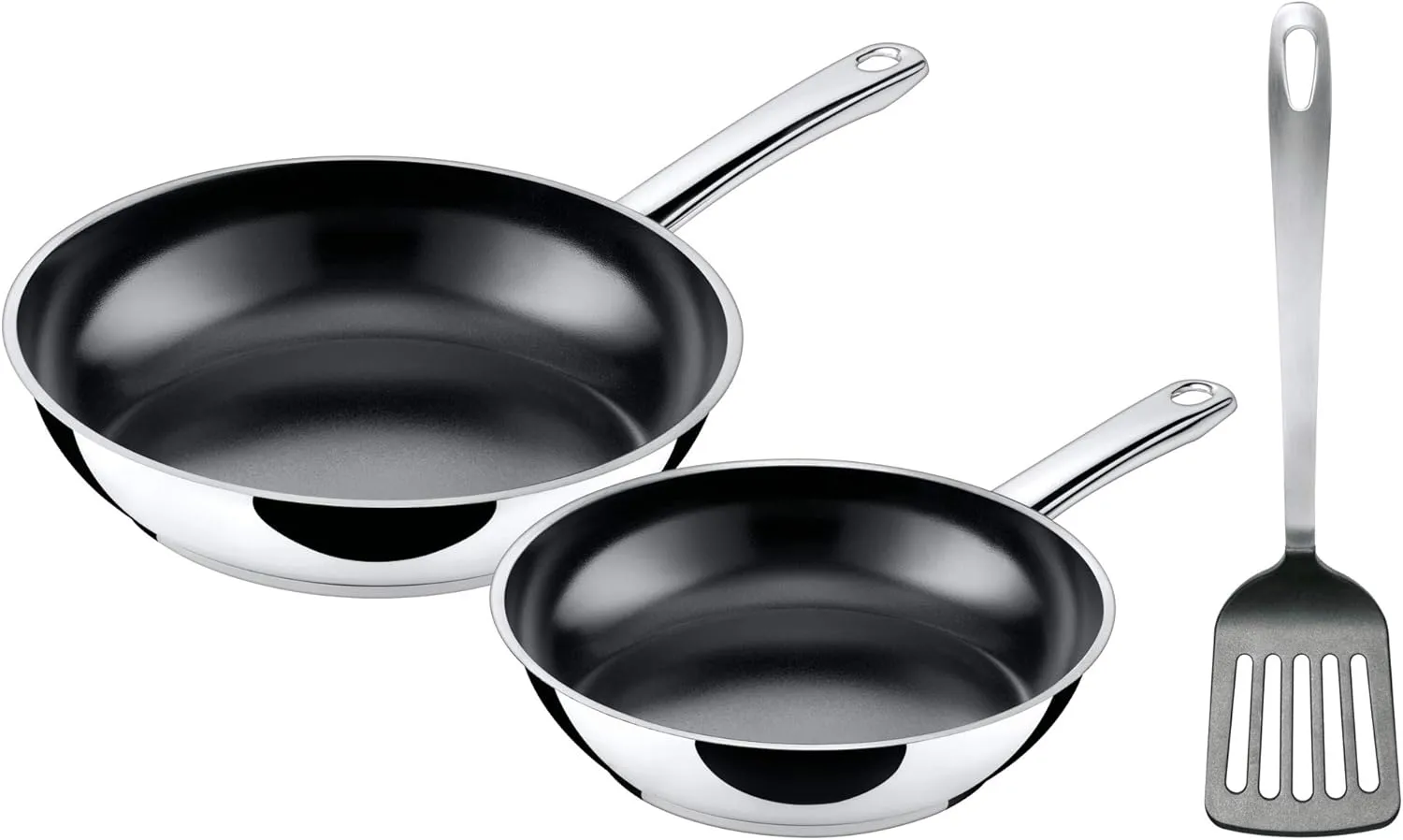 Silit Talis Pfannenset 3-teilig mit Pfannenwender 24 Coated 20 cm Induction Frying Pan, 18/8 stainless steel