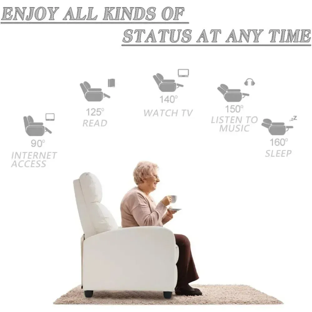 Single Reclining Padded Seat Backrest --Many Color Options