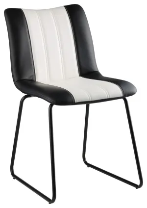 Smart Easy tracking Leatherette, And Black Accent Black In White Chair