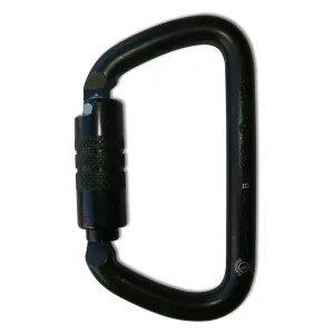 Spyder Manufacturing 85322 Black D Auto Twist Lock Steel Carabiner