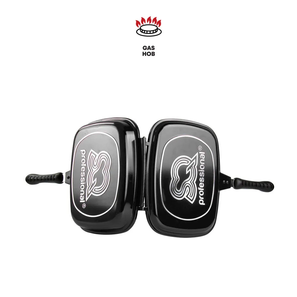 SQ Professional Nea Diecast Double Sided Magic Pan 32cm Nera Black 4482 (Parcel Rate)