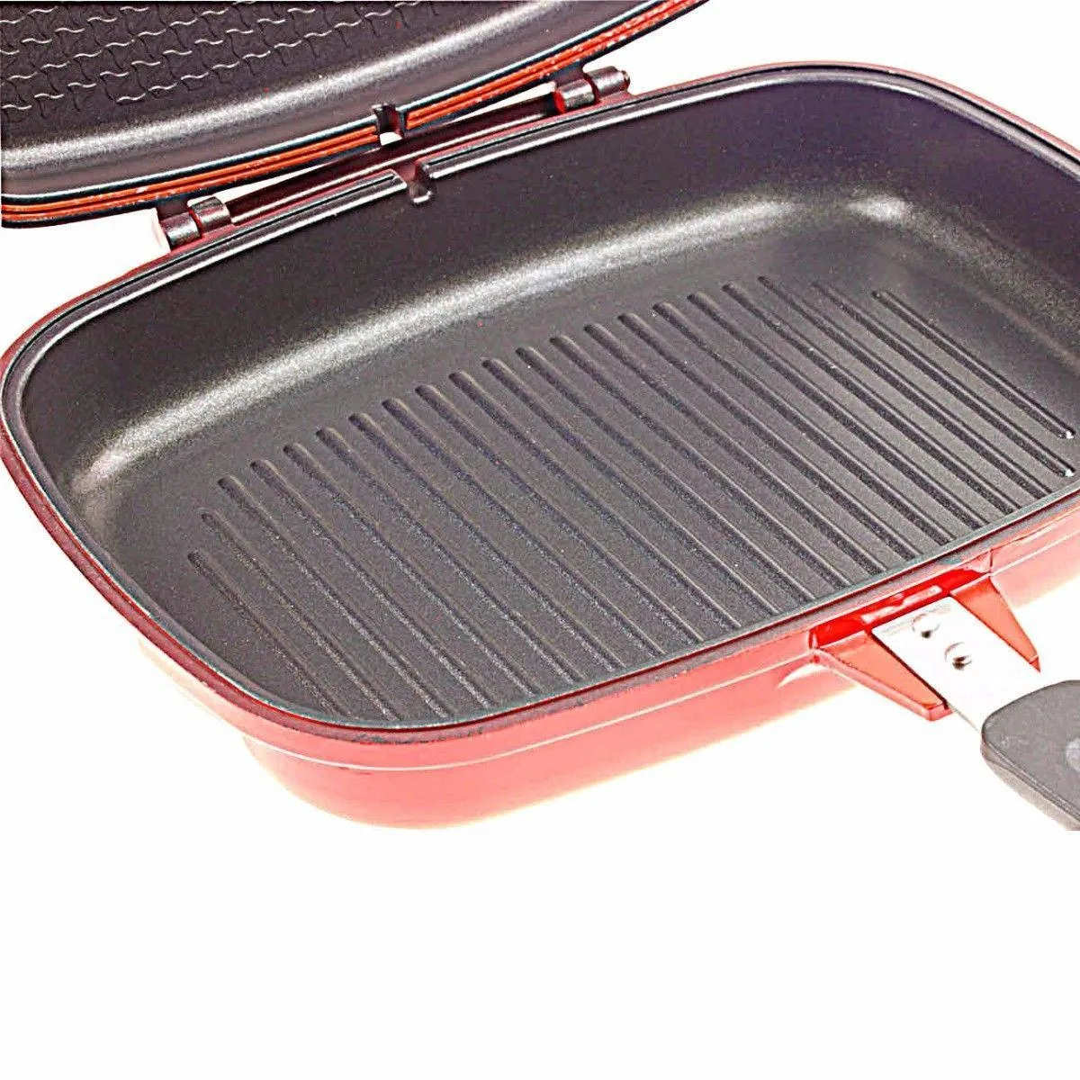 SQ Professional Nea Diecast Double Sided Magic Pan 32cm Rossa Red 4680 (Parcel Rate)