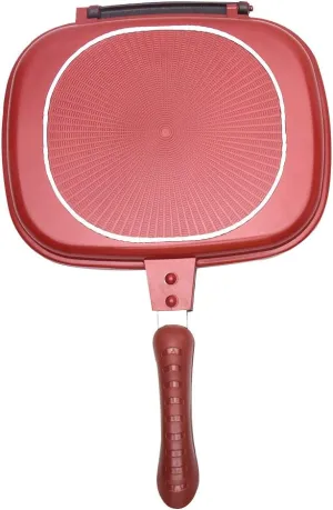 Square Double Sided Frying Pan, Kitchen Non-stick Baking Pancake Pan Omelette Trays, Indoor/Outdoor Camping Sandwich Toaster Grill, Cooks Toasties, Breakfast and More