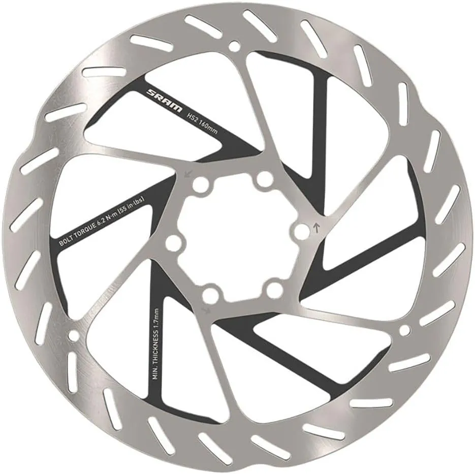 SRAM HS2 Disc Brake Rotor - 180mm, 6-Bolt, Rounded, Silver/Black