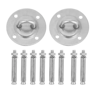 Stainless Steel Ceiling Hooks, Heavy Duty Wall Mount Ring Hooks Mount Anchor & Bolts Ceiling Buckle Hook Fixed Disc for Yoga Hammock