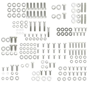 Stainless Steel Small Block Engine Hex Bolt Kit for Chevy 265 283 302 305 307 327 350 400 SBC Engine (211 Pcs Nuts&Bolts)