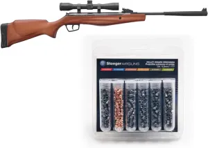 Stoeger S3000-C Compact Airgun Combo - .177 Caliber - Hardwood with X-Family Pellet Sampler Pack