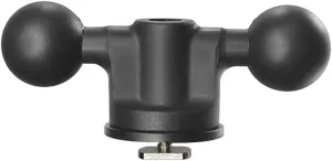 Strg Track Mount with Dual 1" Ball and T-Bolt Attachment Base, Track Mount Base Compatible with Kayak Boat Track Mounting Systems and 1 Inch/B Size/ 25MM Ball Double Socket Arms