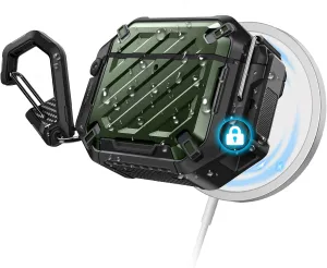 SUPCASE for AirPods 4 Case with Lock & Carabiner (Unicorn Beetle Pro), [IP68 Waterproof] [Military-Grade Protection] [Supports Wireless Charging] Anti-Scratch Hard Shell Waterproof Cover, Guldan