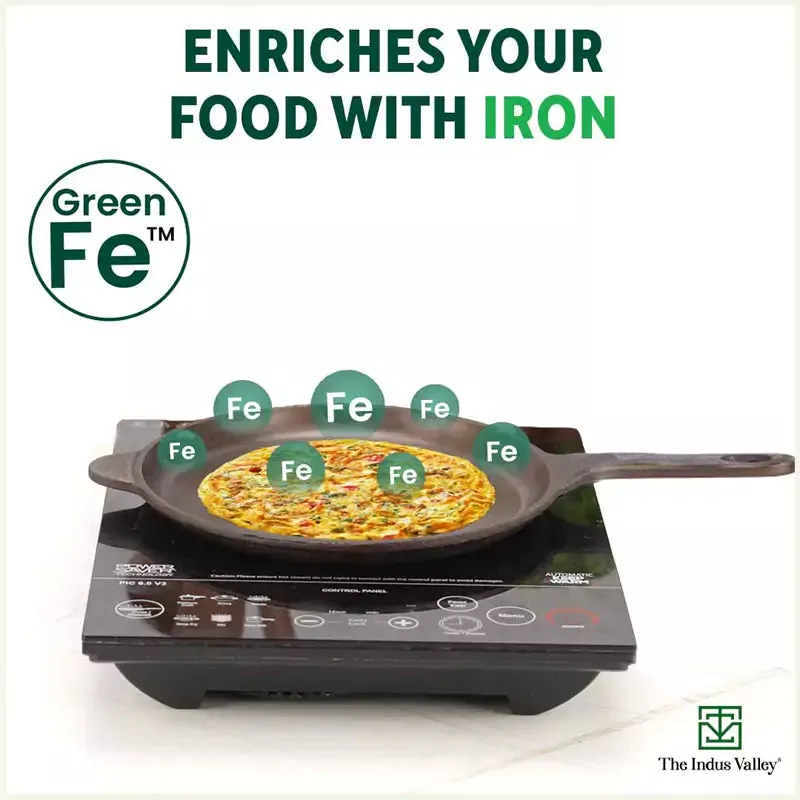 Super Smooth Cast Iron Shallow Fry Pan,Pre-seasoned, Nonstick, 100% Pure, Toxin-free, Induction, 25.4cm, 1.8kg