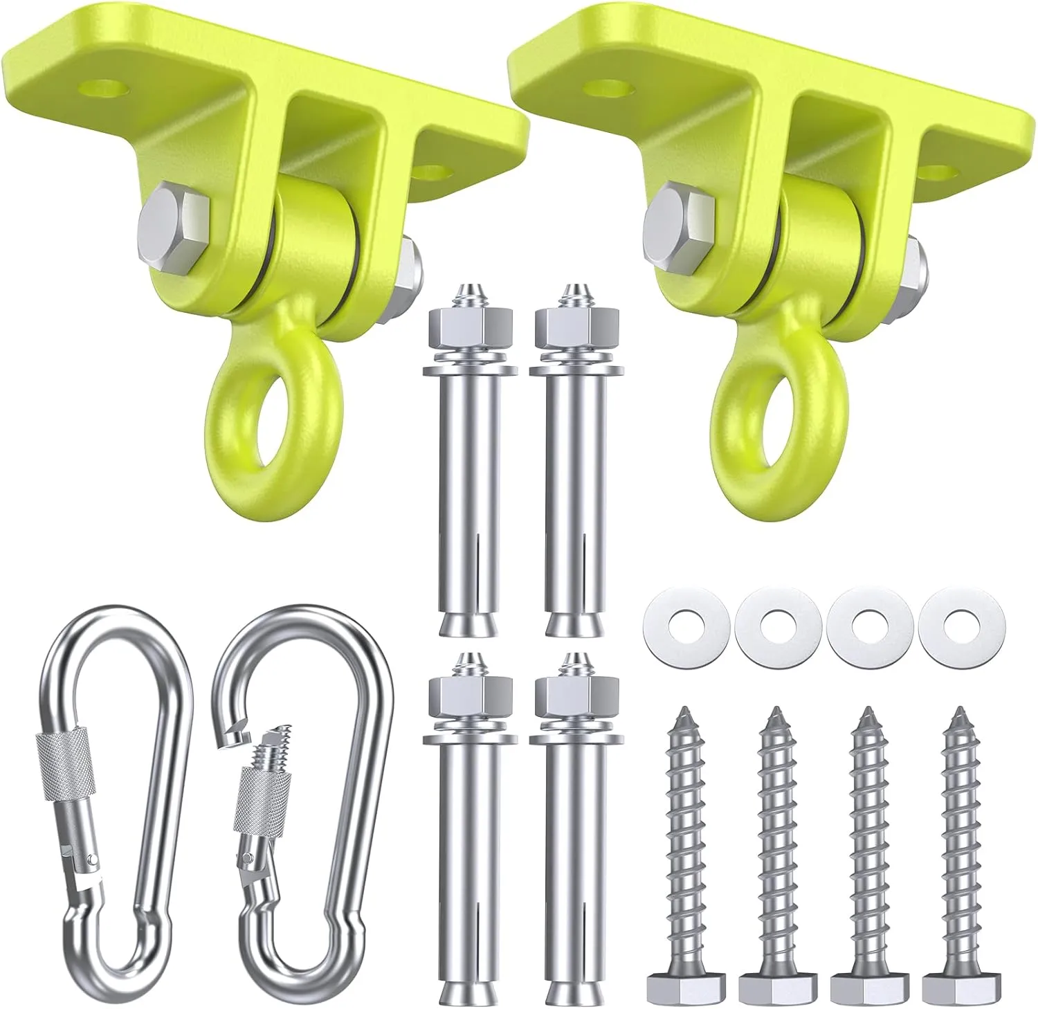 Swing Hangers for Wooden Sets Pack of 2 Heavy Duty Swingset Hardware with Locking Hooks for Porch, Patio, Playground Indoor/Outdoor by Highpro