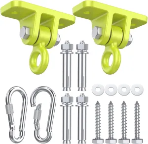 Swing Hangers for Wooden Sets Pack of 2 Heavy Duty Swingset Hardware with Locking Hooks for Porch, Patio, Playground Indoor/Outdoor by Highpro