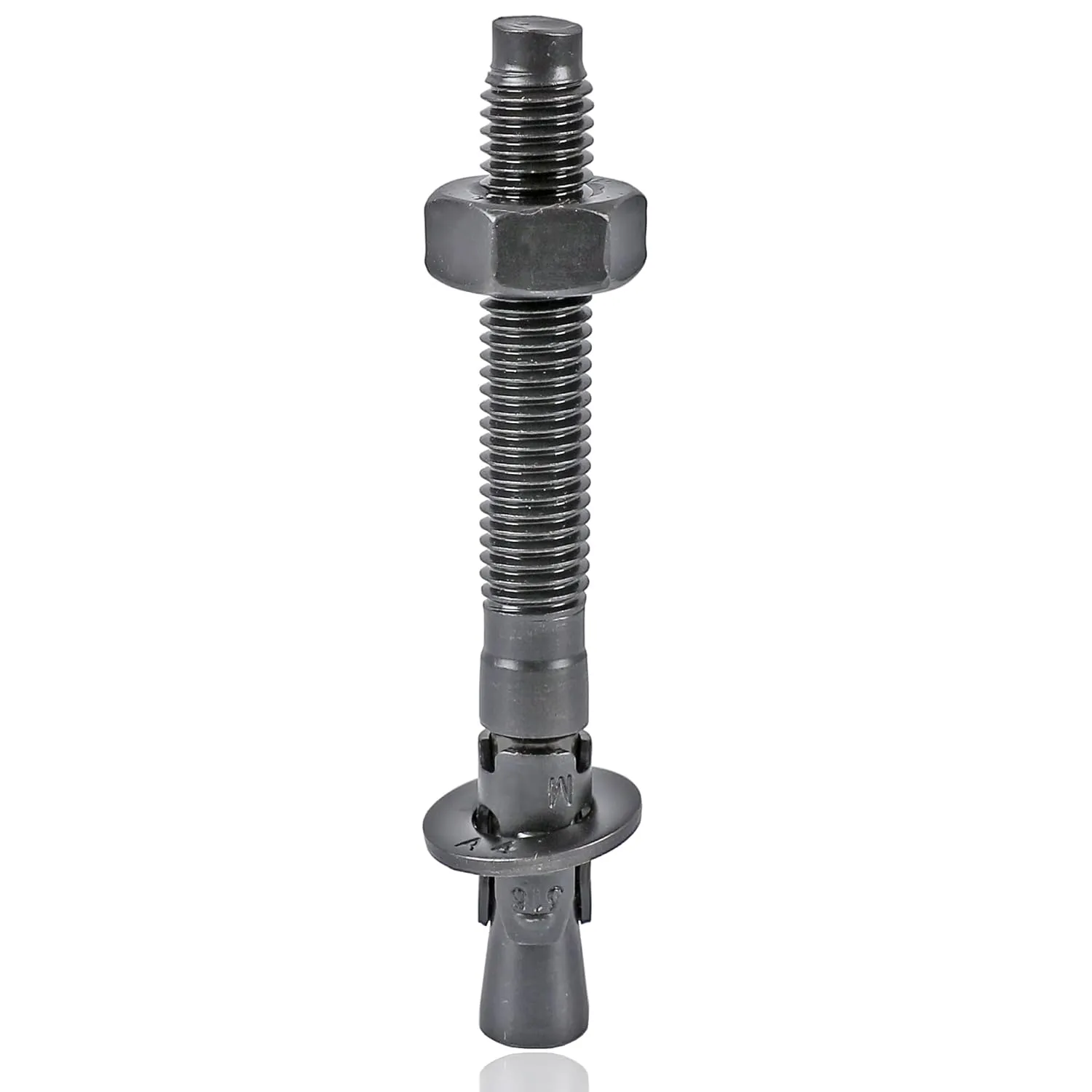 T316 Stainless Steel（Marine Grade Wedge Anchor Bolt (1/2"×5-1/2", Black, 10 Pack)