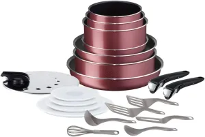 Tefal Ingenio Essential Set of 20 Pieces for All Heat Sources Except Induction Red