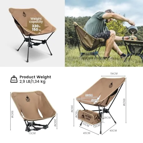 Tigerblade Camping Chair,Lightweight Folding Backpacking Hiking-330lbs