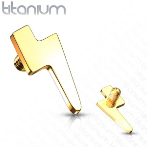 Titanium Flat Lightening Bolt Top for Lip Eyebrow Dermal