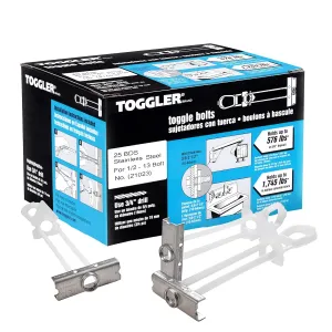 TOGGLER SNAPTOGGLE BDS Toggle Anchor, 304 Stainless Steel Channel, Made in US,3/8" to 2-1/2" Grip Range, For 1/2"-13 UNC Fastener Size (Pack of 25)