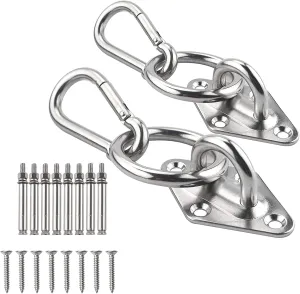 TooTaci Hammock Hook Heavy Duty, 1100lb Capacity Hammock Hanging Kit, 304 Stainless Steel Ceiling Hook with O Ring, Bolt Screws, for Indoor Outdoor Hammocks Wall Mount Kit, Swing Chair Hanging