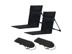 Top selection with Folding Beach Backrest Limited-stock deal 2Pcs Mat Beach Black Lounge Chair Portable