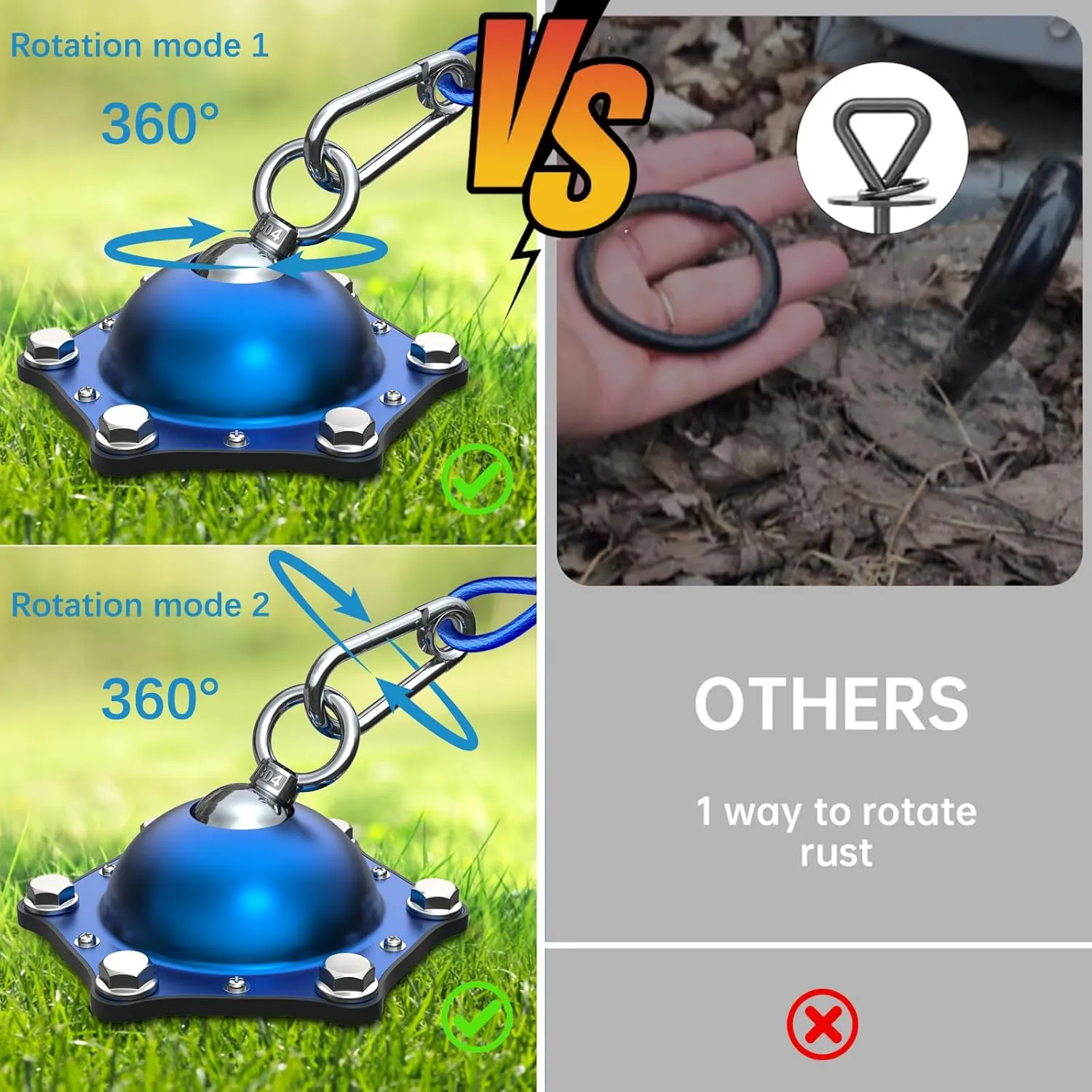 TOPKNOT Dog Tie Out Cable and Stake for Camping,360°Swivel Dog Run- No Tangle,with 30FT Heavy Duty Cable, Runner for Yard - Up to 150LBS,Ideal for Outdoor Camping