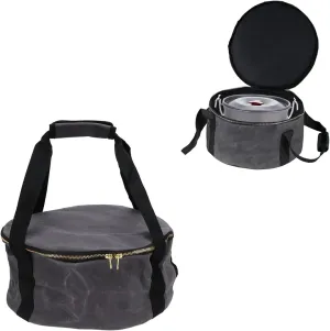 Topyond Storage Bag, Camp Cooker Bag, Canvas Pot Bag, Dustproof Canvas Zipper Cooker Frying Pan Tableware Storage Bag for Camping