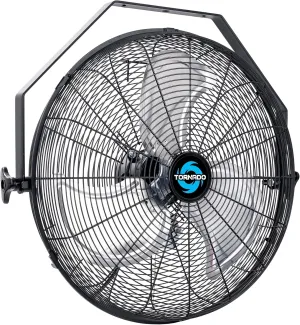 Tornado - 18 Inch High Velocity Industrial Wall Fan with TEAO Enclosure Motor - 4000 CFM - 3 Speed - 6.5 FT Cord - Industrial, Commercial, Residential Use - UL Safety Listed