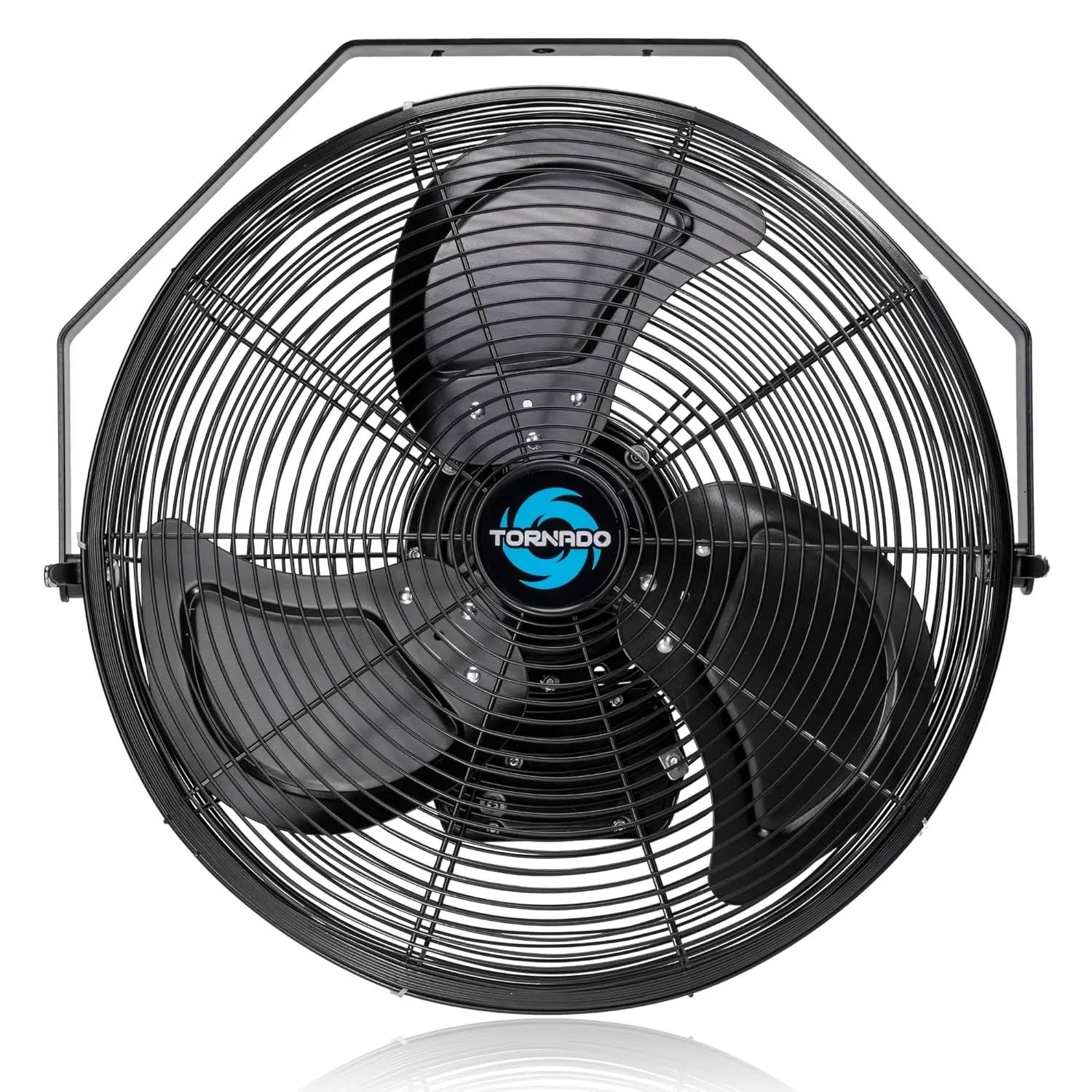 Tornado 18" Outdoor IPX4 Rated Water-Resistant Metal Industrial Wall Mount Fan, 3 Speed High Velocity Wall Fan For Commercial, Industrial, Residential Use, 4150 CFM 6.6 FT Cord 180°Tilting, Black